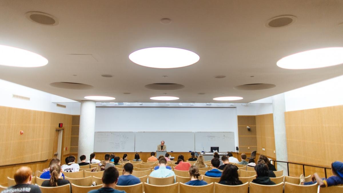 Class room full of students